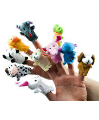 Plush mascot finger puppets animals set of 10pcs