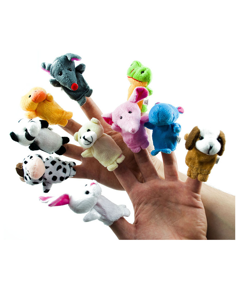 Plush mascot finger puppets animals set of 10pcs
