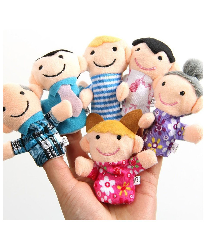 Plush mascots finger puppets family 6pcs