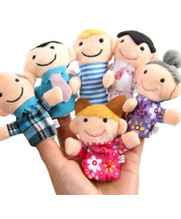 Plush mascots finger puppets family 6pcs