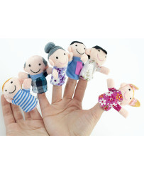 Plush mascots finger puppets family 6pcs