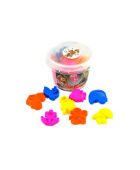 Kinetic sand in a bucket 350g + 8 molds