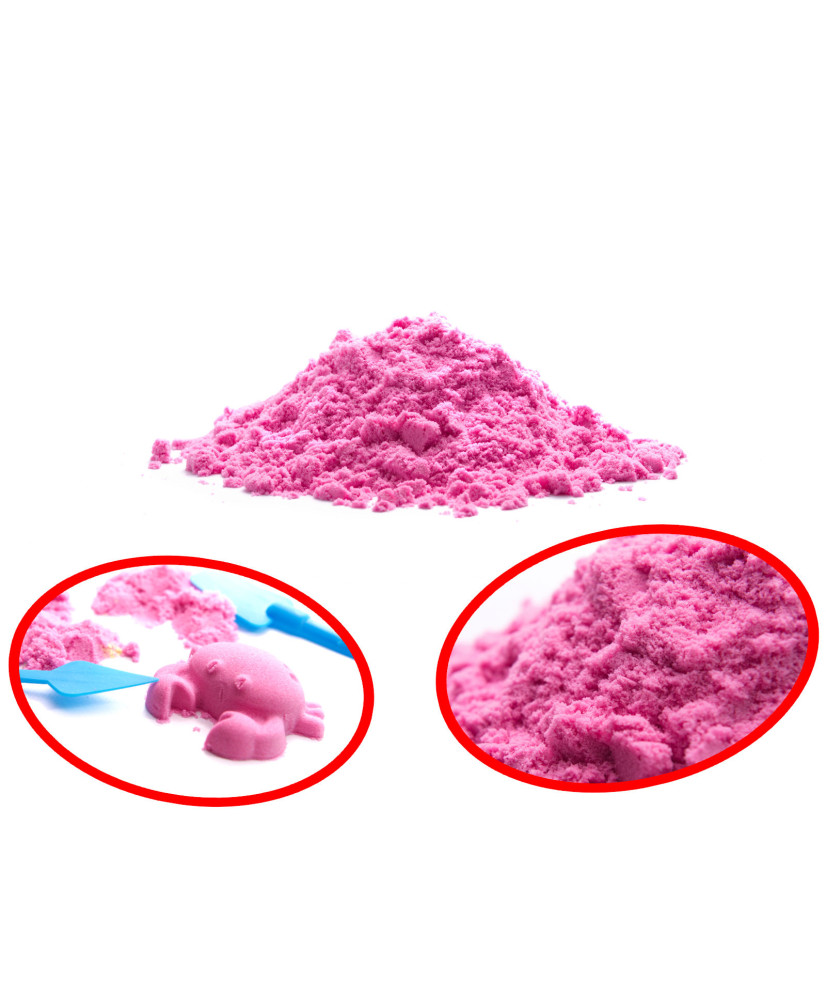 Kinētiskās smiltis 1kg maisiņā rozā krāsā