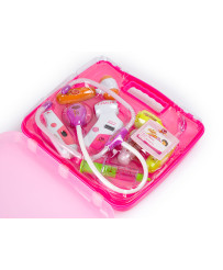 Doctor's kit in a suitcase DOCTOR lights pink