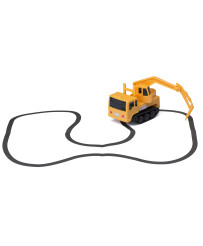 Induction vehicle excavator drives the designated route + marker