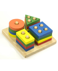 Wooden sorter arcade puzzle 4 towers