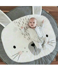 Baby mat round gray rabbit 85cm
