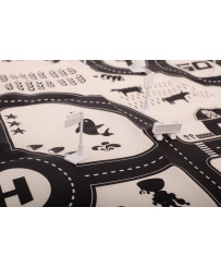 Play mat city street + street signs waterproof cream 130x100cm