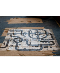 Play mat city street + street signs waterproof cream 130x100cm