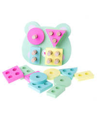 Wooden sorter match shapes puzzle 4 towers