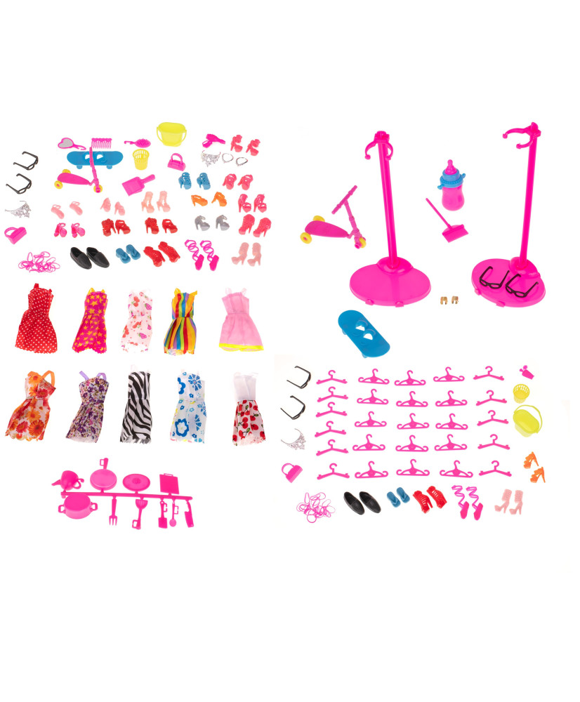 Doll clothes + accessories set 85 el.