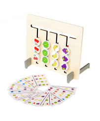 Wooden educational toy match colors fruits montessori