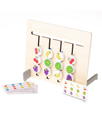 Wooden educational toy match colors fruits montessori