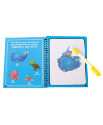 Water book with marker sea animals blue