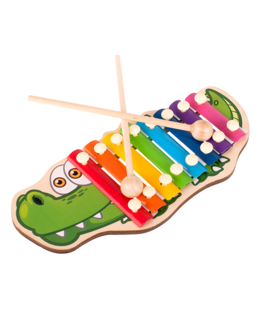 Colorful wooden dulcimer for children crocodile