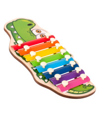 Krāsains koka cimboliņš bērniem krokodils