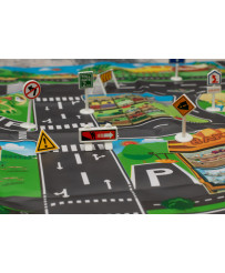 Play mat city street + street signs waterproof colorful 130x100cm