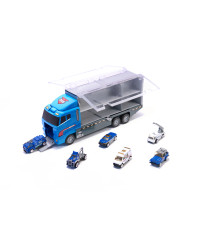 Transporter truck TIR launcher + metal cars police