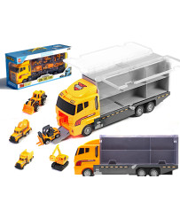 Transportera kravas automašīna TIR palaidējs + metāla automašīnas celtniecības mašīnas