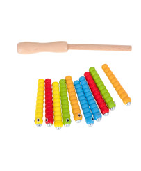 Magnetic wooden caterpillar strawberry