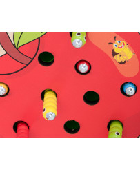 Magnetic wooden caterpillar strawberry