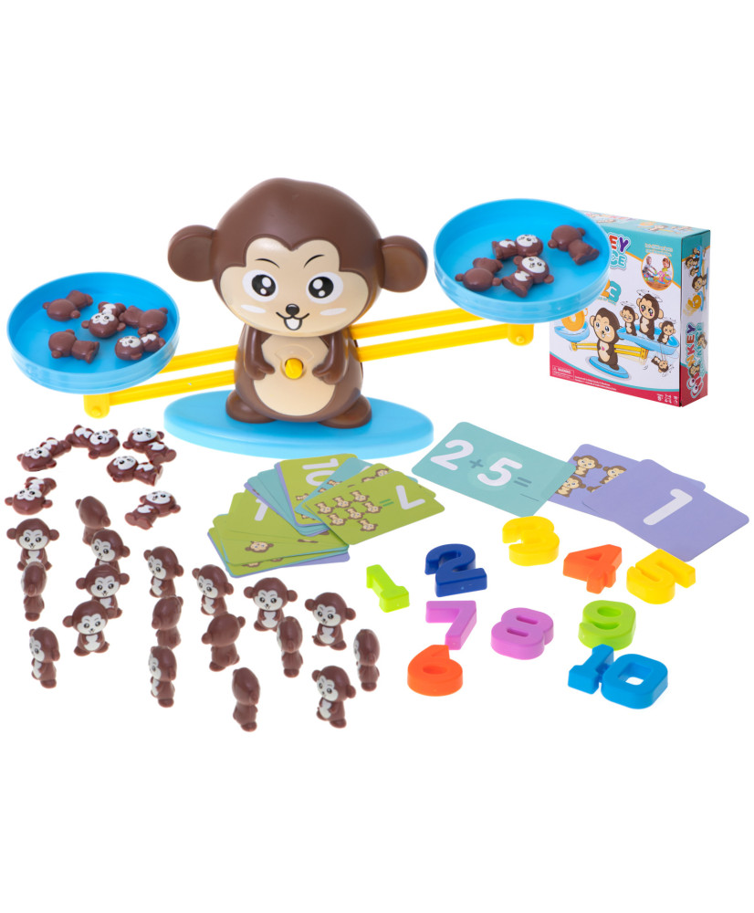 Educational scales learning to count monkey large