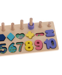 Montessori wooden number sorter 3in1 13x36cm