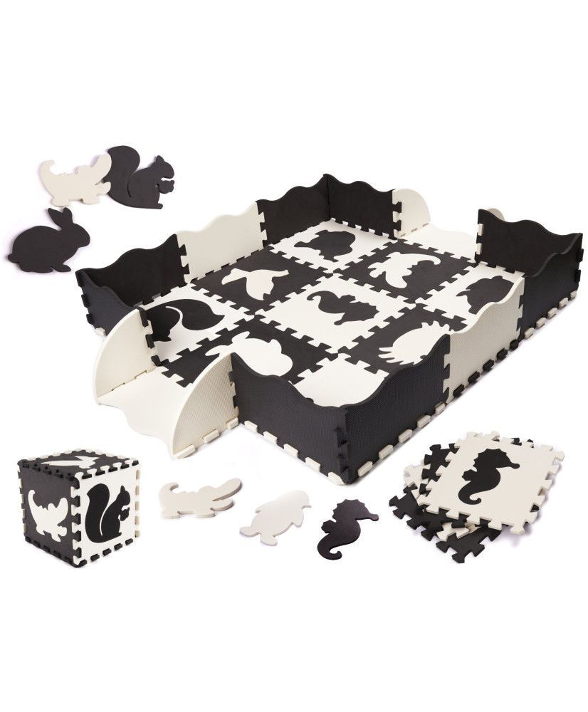 Foam puzzle mat / playpen for children 25el. black and white