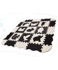 Foam puzzle mat / playpen for children 25el. black and white