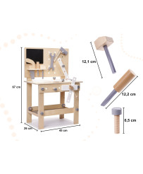 Workshop with tools wooden on table DIY set