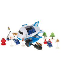 Transporter plane police + 4 cars + accessories