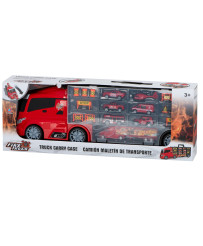 Transporter veoauto TIR-raketi laskur kohvris + 7 autot tuletõrjeauto