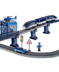 Electric train train police cars 92 elements ~300cm