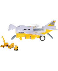 Transporter aircraft + 6 cars construction vehicles side/front