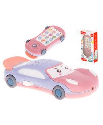 Auto tālruņa zvaigžņu projektors ar mūziku rozā krāsā