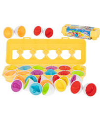 Educational puzzle sorter match shapes fruits eggs 12pcs