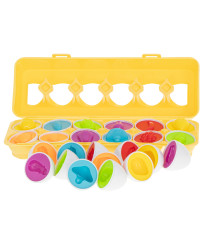 Educational puzzle sorter match shapes fruits eggs 12pcs