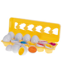 Educational puzzle sorter match shapes numbers eggs 12pcs