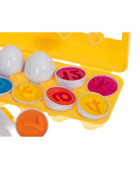 Educational puzzle sorter match shapes numbers eggs 12pcs