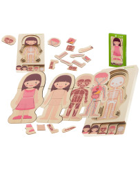 Wooden layered puzzle montessori body building girl