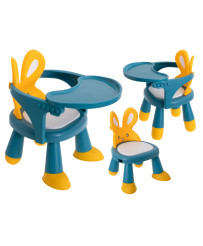 Feeding and play table chair yellow and blue