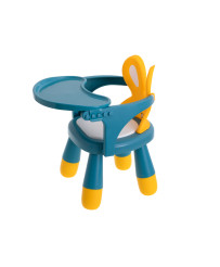 Barošanas un spēļu galda krēsls dzeltens un zils