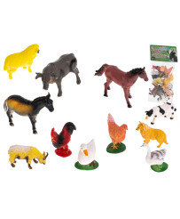 Figurines farm animals set cow horse 12pcs