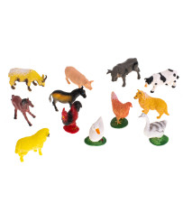 Figurines farm animals set cow horse 12pcs