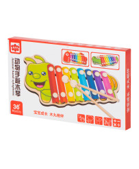 Colorful wooden dulcimer for children caterpillar