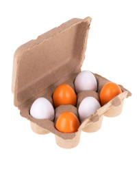 Play eggs removable wooden yolks