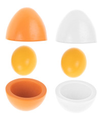 Play eggs removable wooden yolks