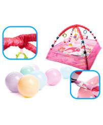 Educational Mat Playpen Pool with balls pink