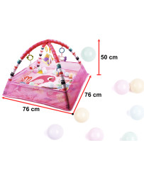 Educational Mat Playpen Pool with balls pink
