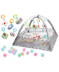 Educational mat with risers Playpen Pool with balls grey